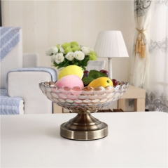 High Quality Crystal Glass Decorative Compote Bowl Fruit Tray