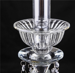 Wedding Tall Crystal Glass Clear Candle Holder With Flower Bowl