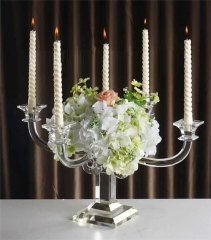 Table Centerpiece Crystal Wedding Candelabra With Flower Bowl 8 Arms