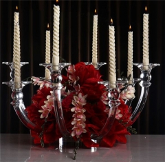 Crystal Candelabra Centerpiece Pillar Glass Candle Holder
