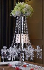New Design Wedding Centerpieces Crystal Candelabra With Flower Stand