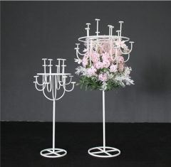 Gold Metal Road Lead Metal Candelabra Flower Holder For Wedding