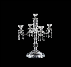 Customized 4 Arms Tealight Holder Crystal Candelabra Wedding Flower Centerpiece