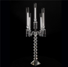 Crystal Candle Holder With Hanging Crystal Wedding Centerpieces On Sell