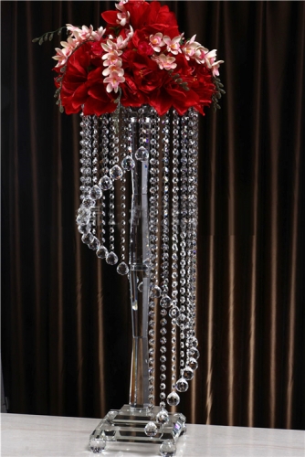 Crystal Candle Holder With Hanging Crystal Wedding Centerpieces On Sell