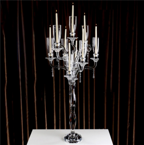 Wedding Table Hanging Crystal 9 Arms Tealight Candelabra Wedding Decorations