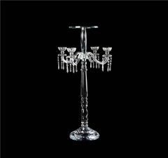 Customized 4 Arms Tealight Holder Crystal Candelabra Wedding Flower Centerpiece