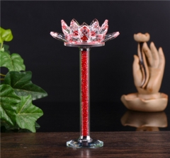 Colorful Diamonds Lotus Crystal Candle Holder for Elegant Home Decoration