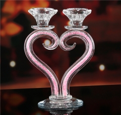 Cheap Glass Lotus Love Shaped Stem Wedding Crystal Candle Holder
