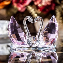 Wedding Souvenir Guest Crystal Purple Swan Diamond Music Box
