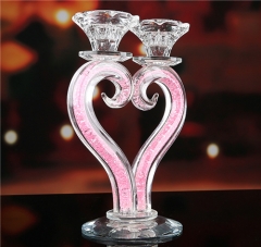 Cheap Glass Lotus Love Shaped Stem Wedding Crystal Candle Holder