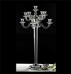 Crystal Candelabra Centerpiece Pillar Glass Candle Holder