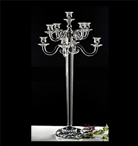 Crystal Candelabra Centerpiece Pillar Glass Candle Holder