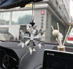 Wholesale Snowflake Crystal Glass Car Pendant Parts