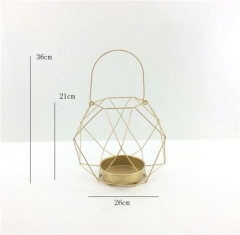 Metal Wire Lantern Geometric Metal Votive Tea light Candle Holders