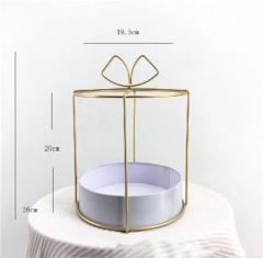 Tall Geometric Metal Wedding Votive Gold Copper-colored Decorating Candle Holder