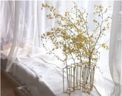 European Style Test Tube Glass Tabletop Metal Flower Vase For Living Room & Bathroom Decoration