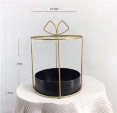 Tall Geometric Metal Wedding Votive Gold Copper-colored Decorating Candle Holder