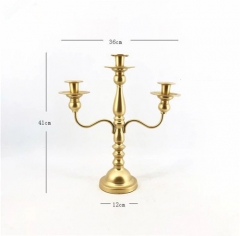 3 Arms Brass Large Candelabra For Home And Wedding Decoration