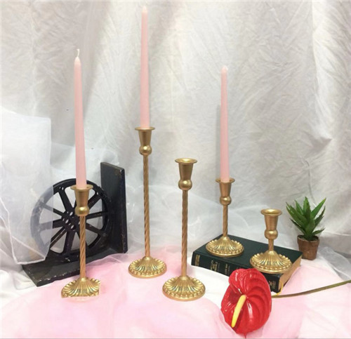 Classic Golden Table Metal Candlestick Holders For Wedding Home Decoration