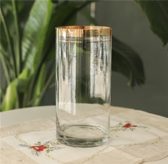 Glass Gold Rimmed Home Decoration Candle Holder