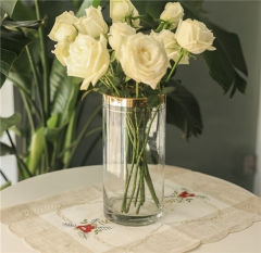 Glass Gold Rimmed Home Decoration Candle Holder