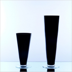 Factory Cheap Wholesale White Black Colored Glass Vase