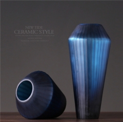 Blue Colored Optic Glass Vase Wholesale