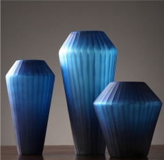 Blue Colored Optic Glass Vase Wholesale