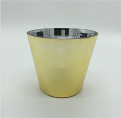 Gold Silver Plated Glass Vase Candle Holder Jar