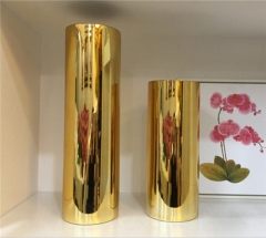 Elegant Gold Colored Glass Vase For Wedding Decoration