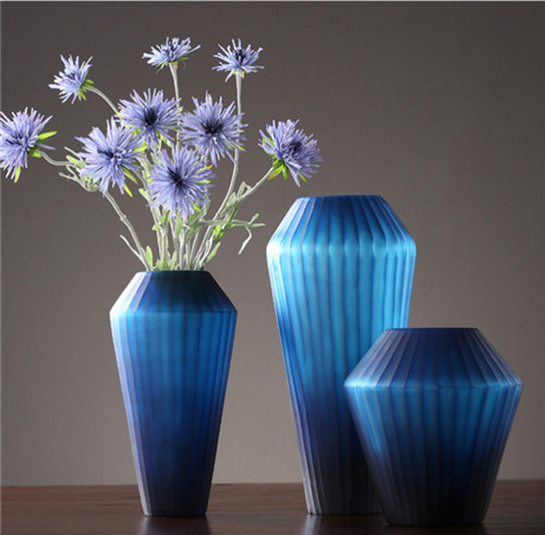 Blue Colored Optic Glass Vase Wholesale