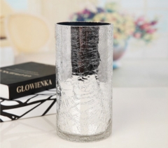 Silver Electroplated Unique Style Glass Vase for Wedding