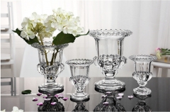 Transparent Crystal Glass Vase Set For Home Decoration