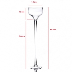 Tall Transparent Long Glass Vase Candle Holder Jar