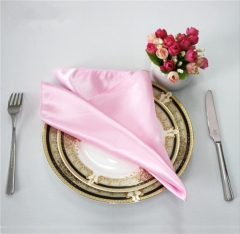 Restaurant Wedding Polyester Pink Colored Damask Cloth Table Napkins