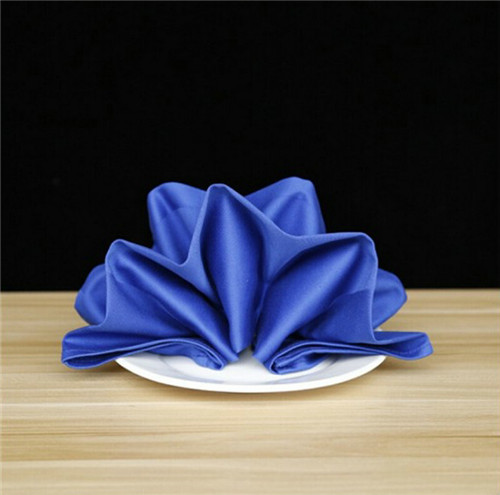 Restaurant Wedding Polyester Blue Damask Cloth Table Napkins