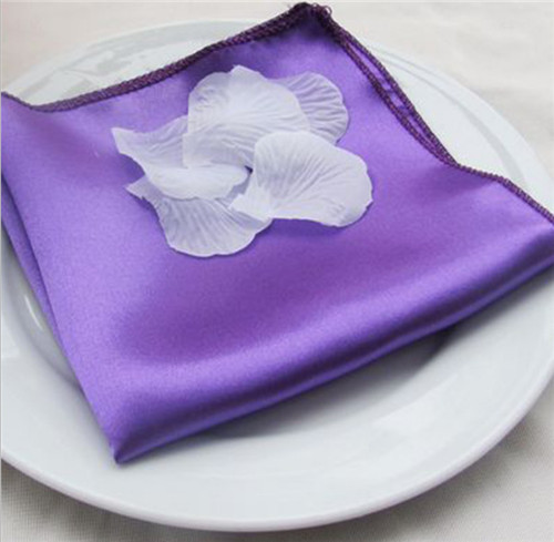 Luxury 100% Purple Polyester Dining Table Napkins