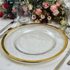 Vintage Wholesale 13 Inch Gold Glass Wedding Charger Plates