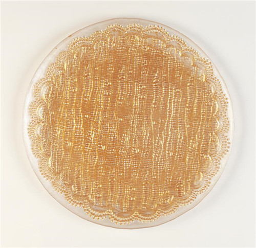 New Design Wedding Catering Gold Glass Charger Plate