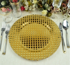 Wholesales Round Shape 13 Inches Gold Glass Under Plate Chargers Natural Dinnerware Dishes And Plates