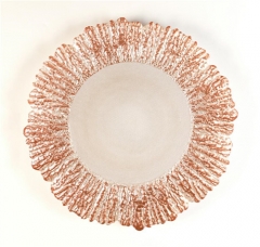 Wholesale 13 Inches Clear Rose Gold Wedding Dinner Charger Plates