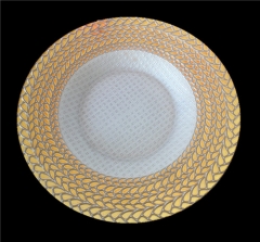 Custom White Gold 13 Inches Glass Under Plates Wedding Decorative