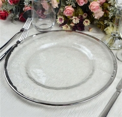 Vintage Wholesale 13 Inch Gold Glass Wedding Charger Plates