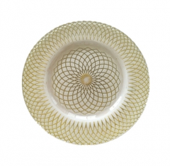 New Develop White Gold Glass Charger Plates For Wedding 13 inch