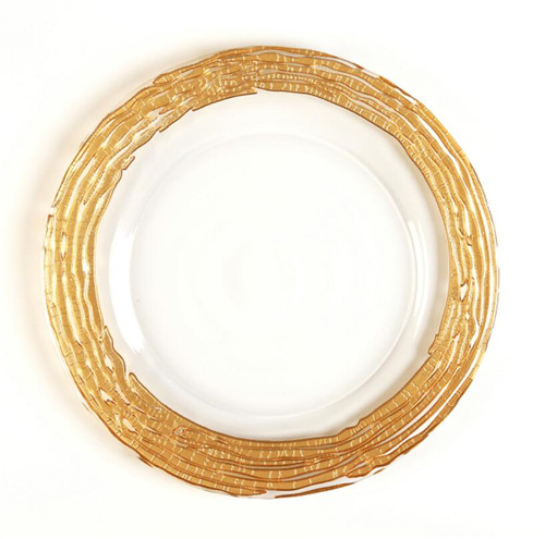 Gold Silver Rimmed Clear Glass Charger Plates Wedding Xmas Events