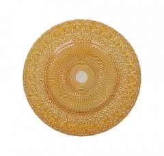 Gold 13" Glass Charger Plates Wedding Party Catering Table Decorations