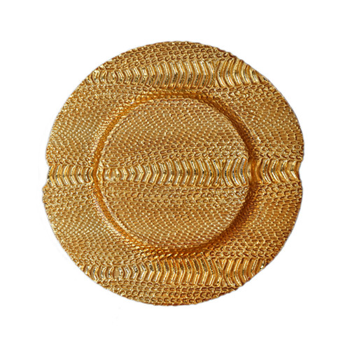 Gold Glass Wedding Charger Plate Wholesale with Fish Design