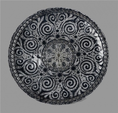 13" Black Bombay Glass Charger Plate For Wedding Event