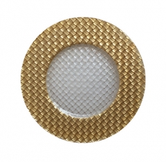 Wedding Event Party Wholesale Dinnerware Gold Glass Charger Plate